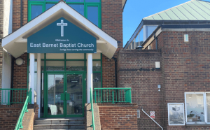 Entrance to East Barnet Baptist Church