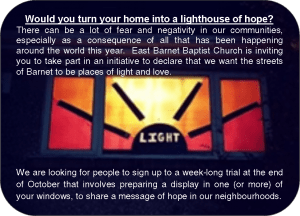 Barnet lighthouse - be a lighthouse of hope